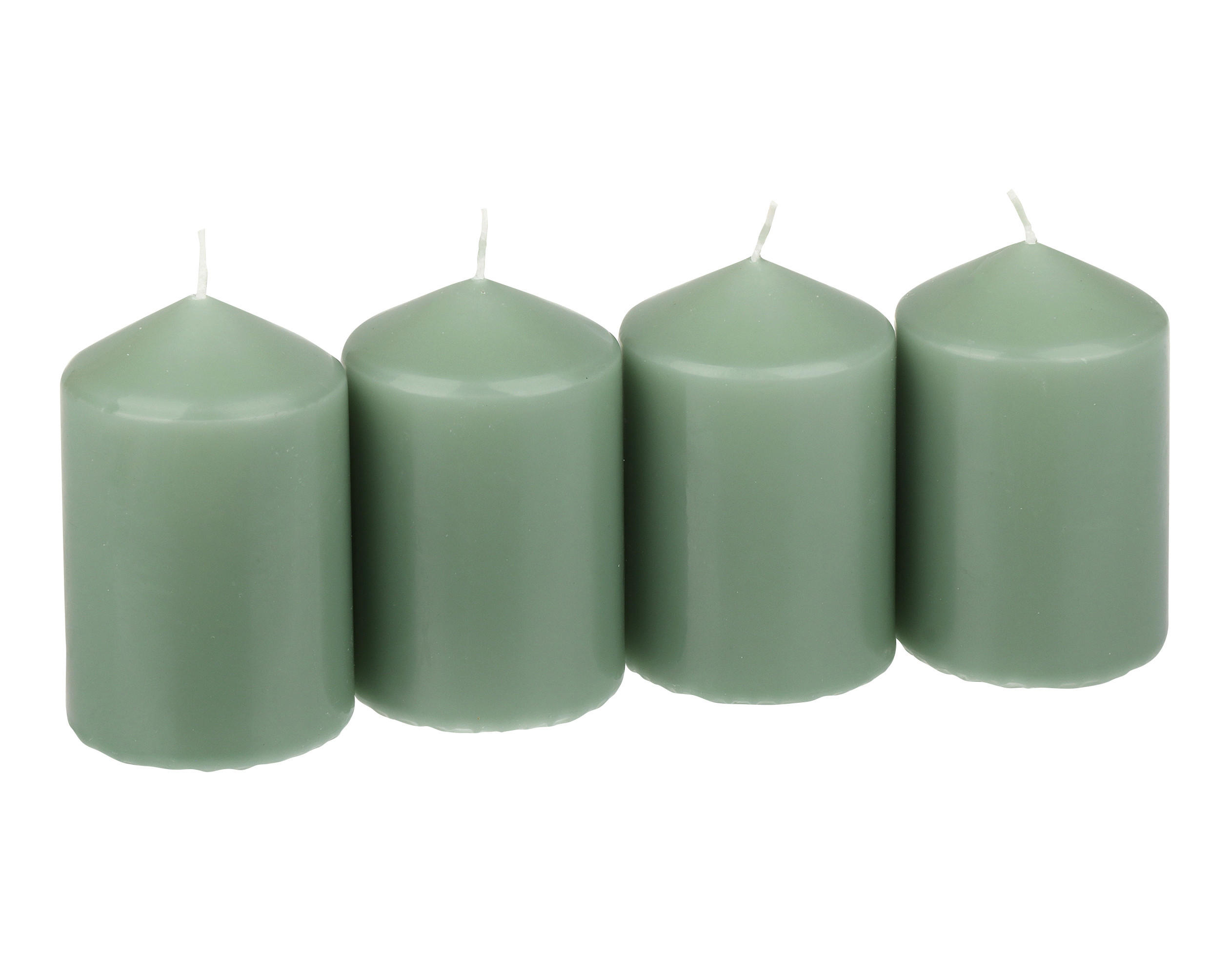 STUMPENKERZENSET  - Salbeigrün, LIFESTYLE, Paraffin (5,7/9,0cm) - Steinhart