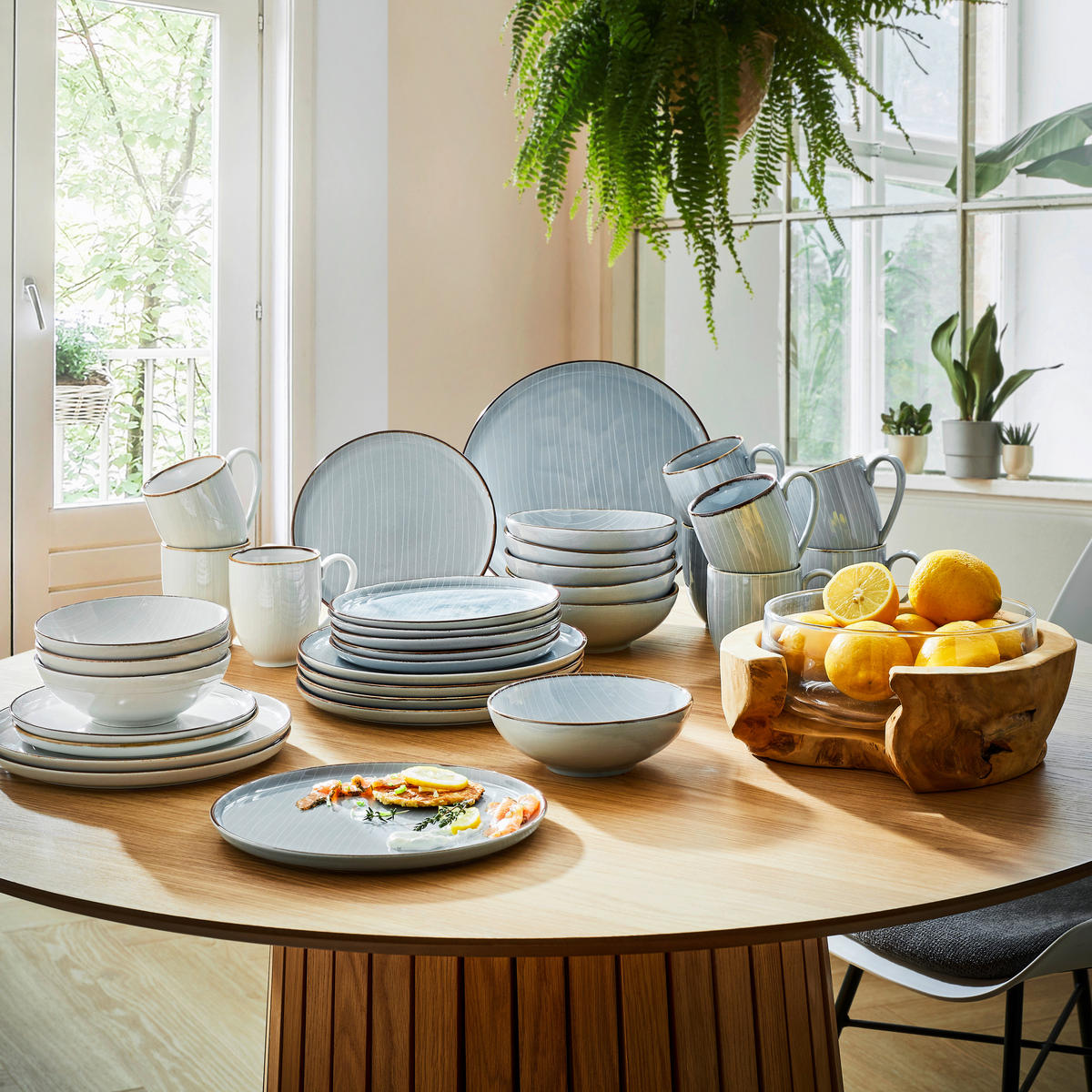 KOMBISERVICE Bergen 24-teilig  - Grau, Design, Keramik - Landscape