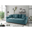 SCHLAFSOFA  mit Stoffauswahl, Liegefunktion, Rücken echt Cord Azurblau  - Azurblau/Schwarz, KONVENTIONELL, Kunststoff/Textil (247/95/125cm) - Hom`in