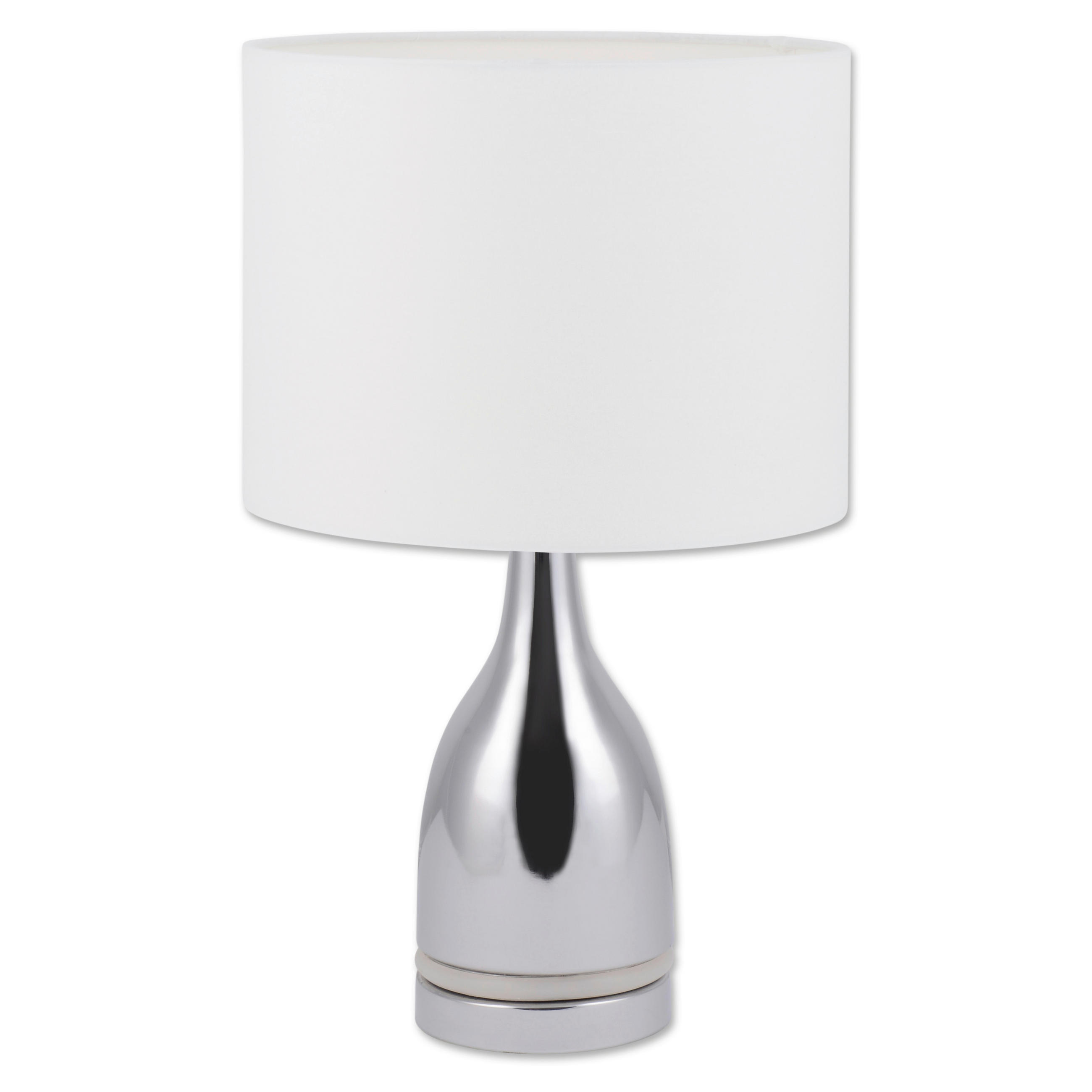LED-TISCHLEUCHTE Cosima 25/43,5 cm  - Chromfarben/Weiß, KONVENTIONELL, Kunststoff/Textil (25/43,5cm) - Näve