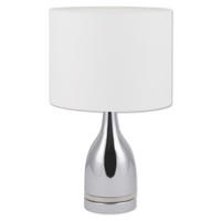 LED-TISCHLEUCHTE Cosima 25/43,5 cm  - Chromfarben/Weiß, KONVENTIONELL, Kunststoff/Textil (25/43,5cm) - Näve