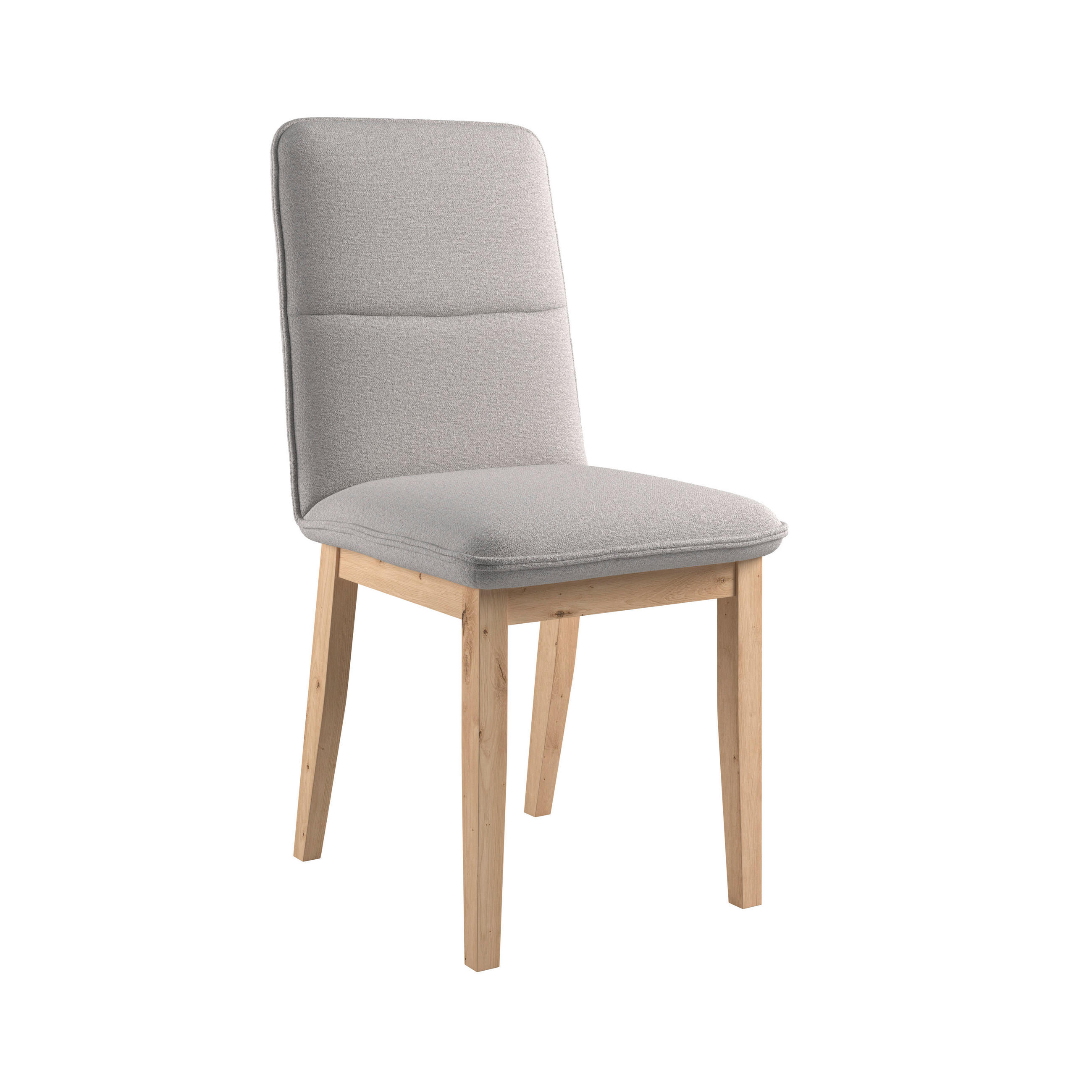 STUHL   Webstoff  Hellgrau  - Eichefarben/Hellgrau, KONVENTIONELL, Holz/Textil (47/91/44cm) - P & B