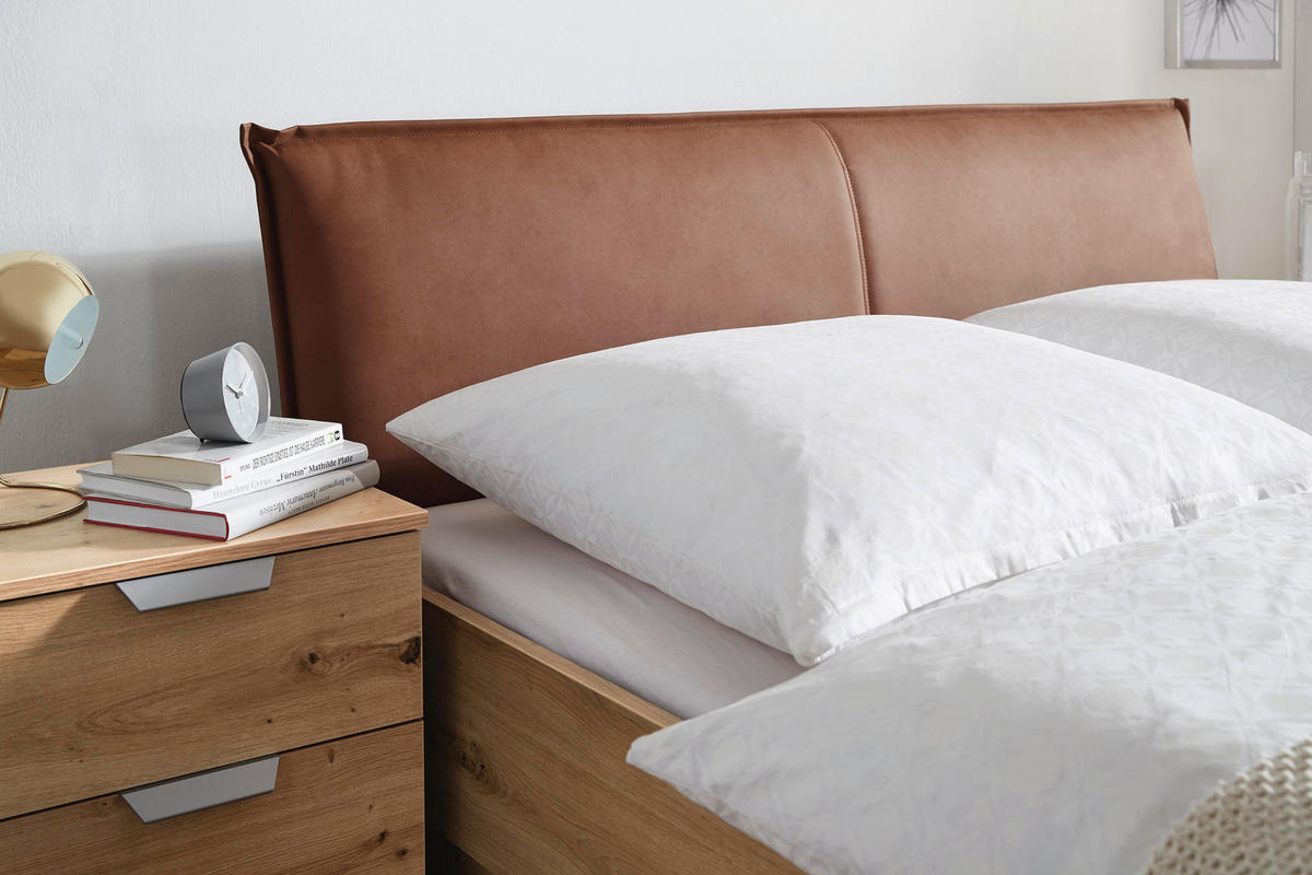STAURAUMBETT 180/200 cm  in Eichefarben  - Eichefarben/Rostfarben, Design, Holzwerkstoff (180/200cm) - Xora