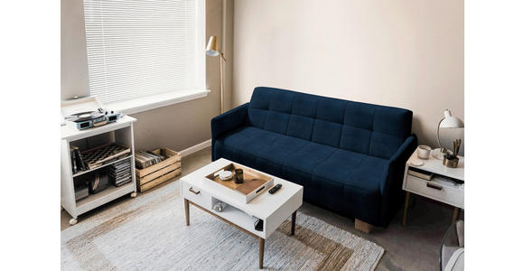 SCHLAFSOFA Juice in Dunkelblau  - Naturfarben/Dunkelblau, Design, Holz/Textil (165/92/102cm) - Novel