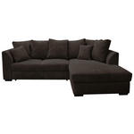 ECKSOFA  in Cord Dunkelbraun  259/174 cm  - Dunkelbraun/Schwarz, Design, Kunststoff/Textil (259/174cm) - Cantus