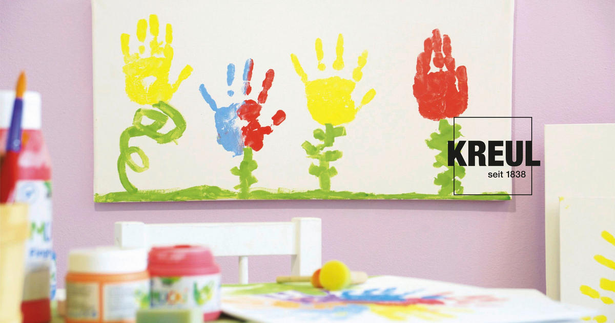 ACRYLFARBE - Blau/Gelb, KONVENTIONELL (14/6,5/14cm)