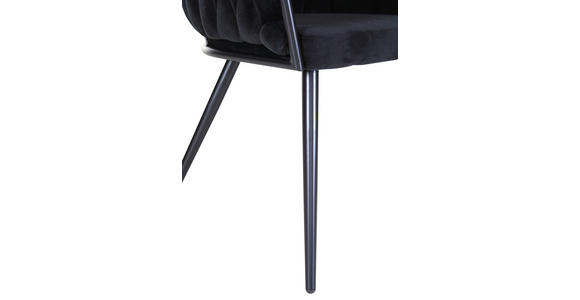 ARMLEHNSTUHL in Samt - Schwarz, LIFESTYLE, Textil/Metall (60/78/55cm) - Ambia Home