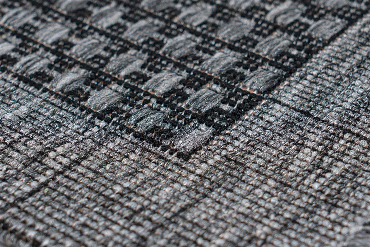 FLACHWEBETEPPICH Indonesia - Kediri Silber Grau  - Grau, KONVENTIONELL, Textil (80/230cm)