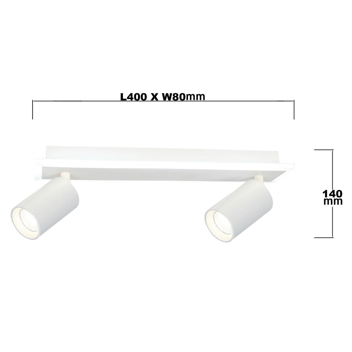 LED-DECKENSTRAHLER Parma 14/40/8 cm  - Weiß, Design, Metall (14/40/8cm)