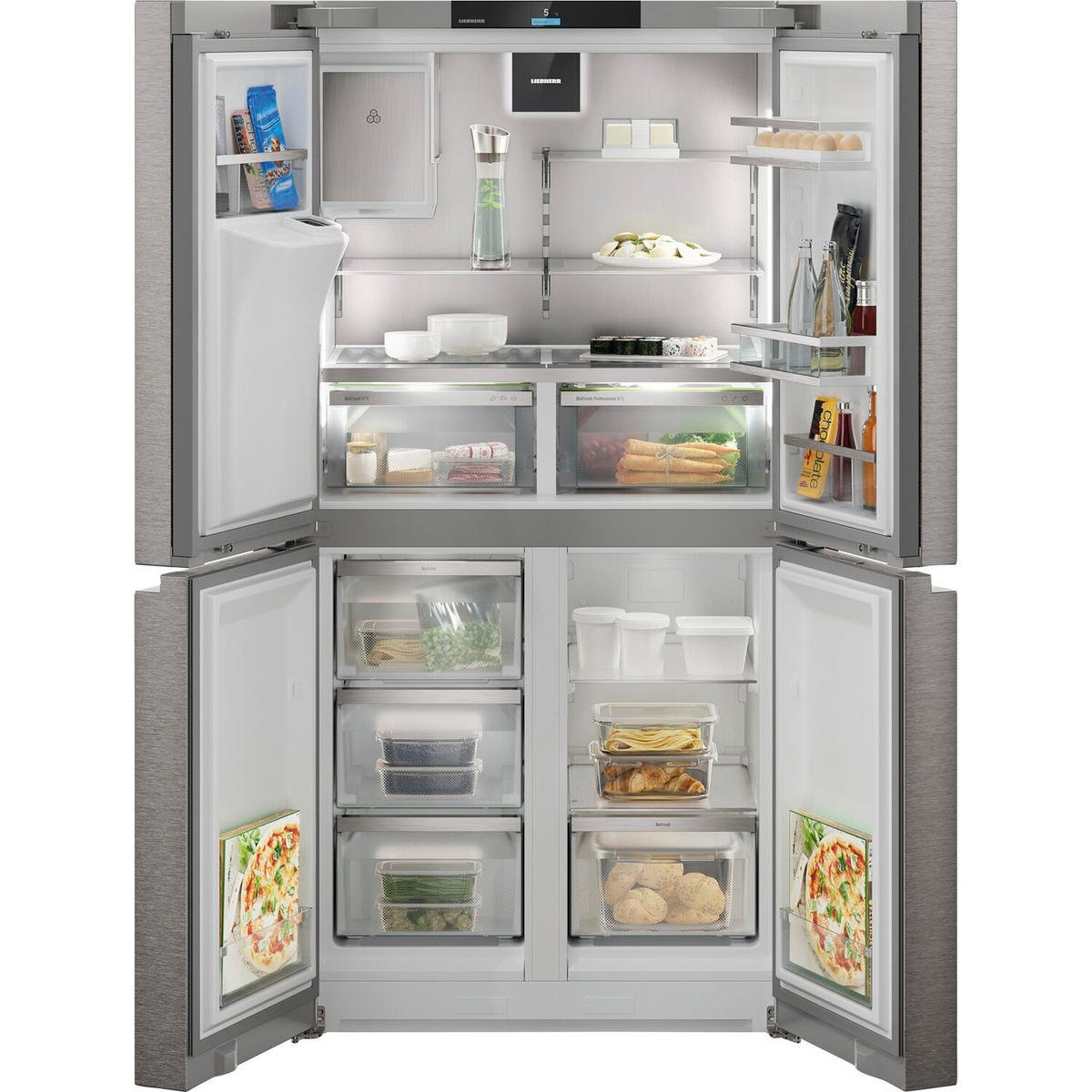 FRENCH-DOOR MBSDDI9058  - Silberfarben, Basics, Glas/Metall (90,6/180,5/74,5cm) - Liebherr