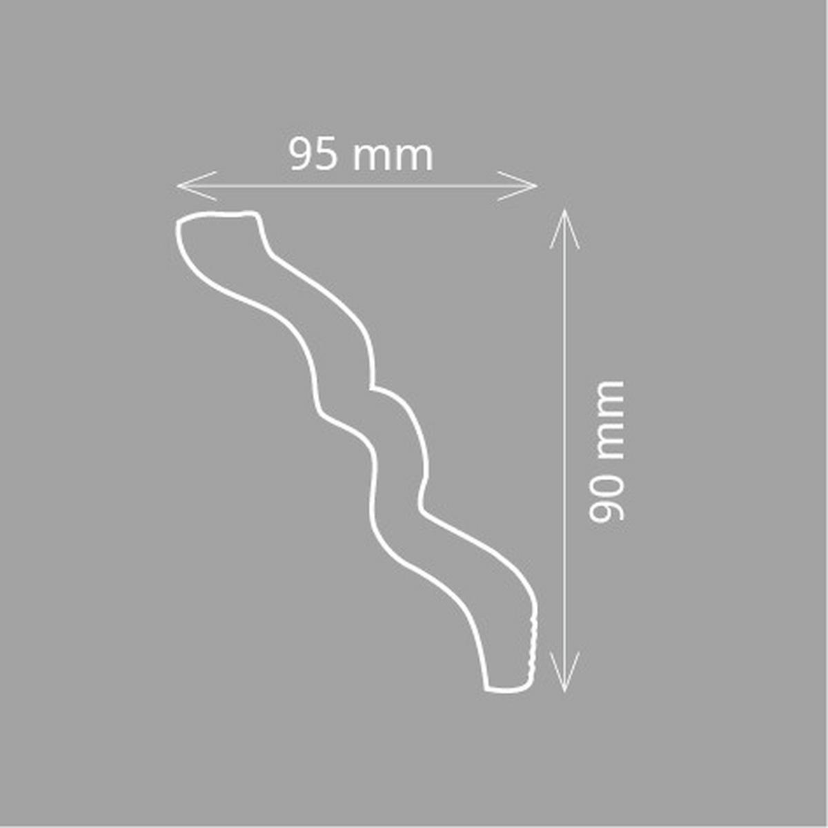 ZIERLEISTE 200/9,5/9 cm Weiß Kunststoff  - Weiß, Design, Kunststoff (200/9,5/9cm)