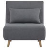SCHLAFSESSEL in Mikrofaser Dunkelgrau  - Dunkelgrau/Naturfarben, MODERN, Holz/Textil (77/81/90cm) - MID.YOU