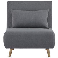 SCHLAFSESSEL in Mikrofaser Dunkelgrau  - Dunkelgrau/Naturfarben, MODERN, Holz/Textil (77/81/90cm) - MID.YOU