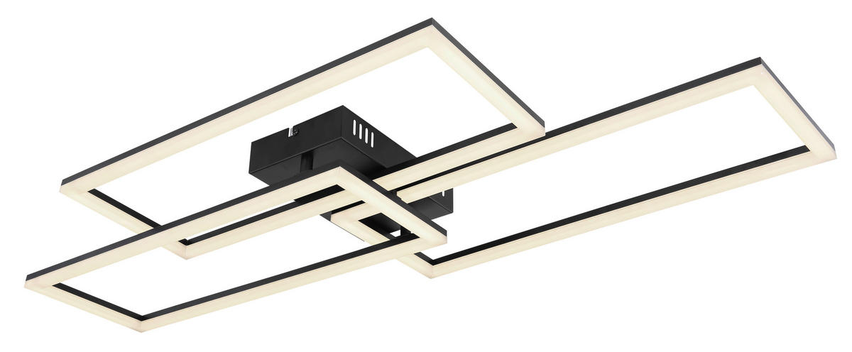 LED-DECKENLEUCHTE  Smart 90/40/8 cm   - Opal/Schwarz, Design (90/40/8cm) - Globo