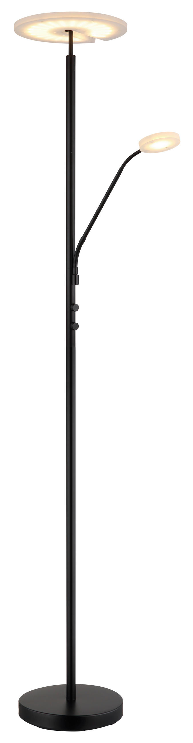 LED-STEHLEUCHTE 30/180 cm    - Klar/Schwarz, Design, Kunststoff/Metall (30/180cm) - Globo