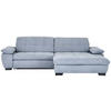 ECKSOFA in Webstoff Blaugrau  - Blaugrau/Schwarz, Design, Textil/Metall (265/180cm) - Carryhome