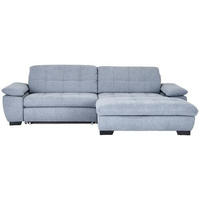 ECKSOFA in Webstoff Blaugrau  265/180 cm  - Blaugrau/Schwarz, Design, Textil/Metall (265/180cm) - Carryhome