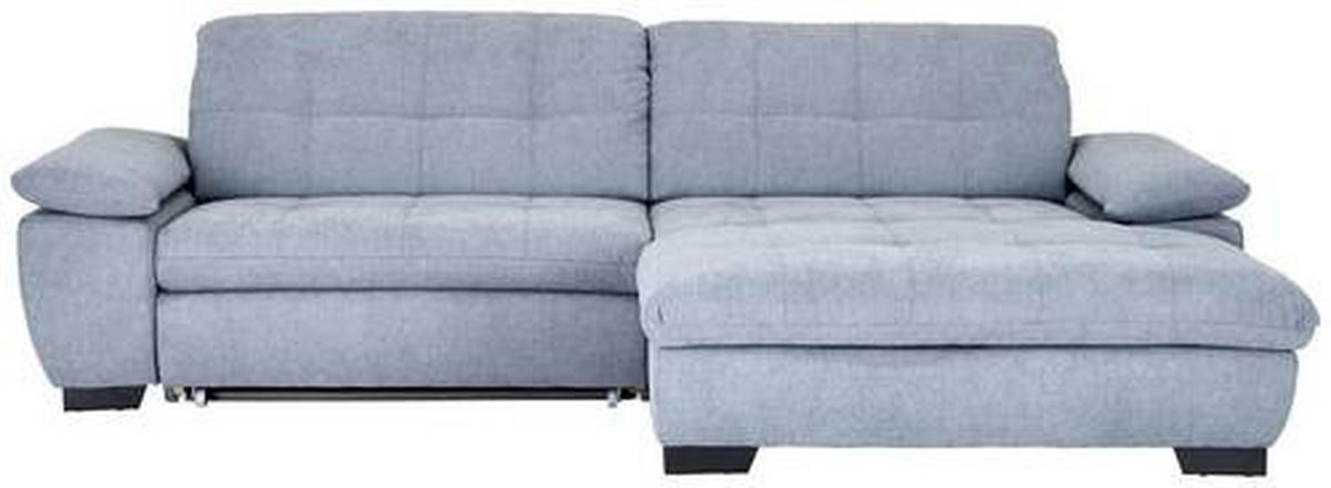 ECKSOFA in Webstoff Blaugrau  265/180 cm  - Blaugrau/Schwarz, Design, Textil/Metall (265/180cm) - Carryhome