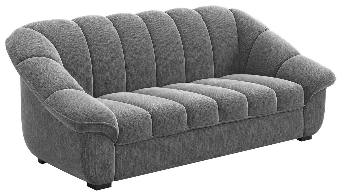 3-SITZER-SOFA Chenille Anthrazit  - Anthrazit/Schwarz, KONVENTIONELL, Kunststoff/Textil (215/88/104cm) - Welnova