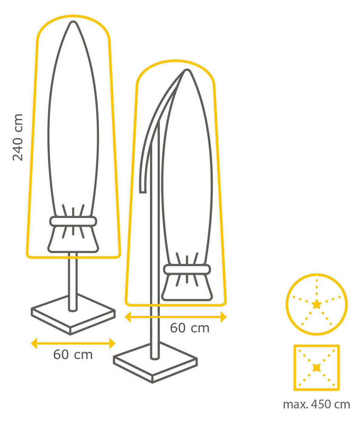 AMPELSCHIRM  350/350 cm  - Champagner, Basics, Textil/Metall (350/350cm) - Tierra Outdoor