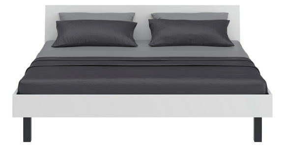 BETT 200/200 cm,  in Weiß  - Schwarz/Weiß, Design, Metall (200/200cm) - Xora