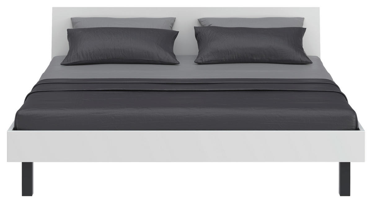 BETT 200/200 cm,  in Weiß  - Schwarz/Weiß, Design, Metall (200/200cm) - Xora