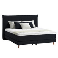 BOXSPRINGBETT 160/200 cm  in Schwarz  - Eichefarben/Schwarz, Design, Holzwerkstoff/Textil (160/200cm) - home24