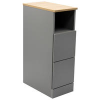 NACHTSCHRANK 19,6/60/34 cm, Grau, Eiche Artisan,  - Eiche Artisan/Grau, Basics, Holzwerkstoff (19,6/60/34cm) - Boxxx