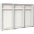 SCHWEBETÜRENSCHRANK  in Weiß  - Edelstahlfarben/Weiß, Design, Glas/Holzwerkstoff (303/215/65cm) - Carryhome