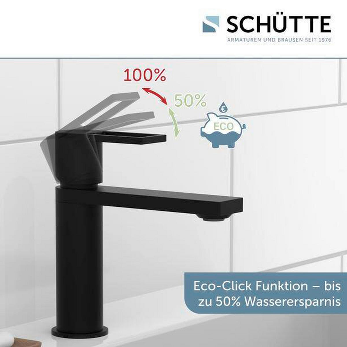 WASCHTISCHARMATUR 5/18/18 cm  - Schwarz, Basics, Metall (5/18/18cm) - Schütte