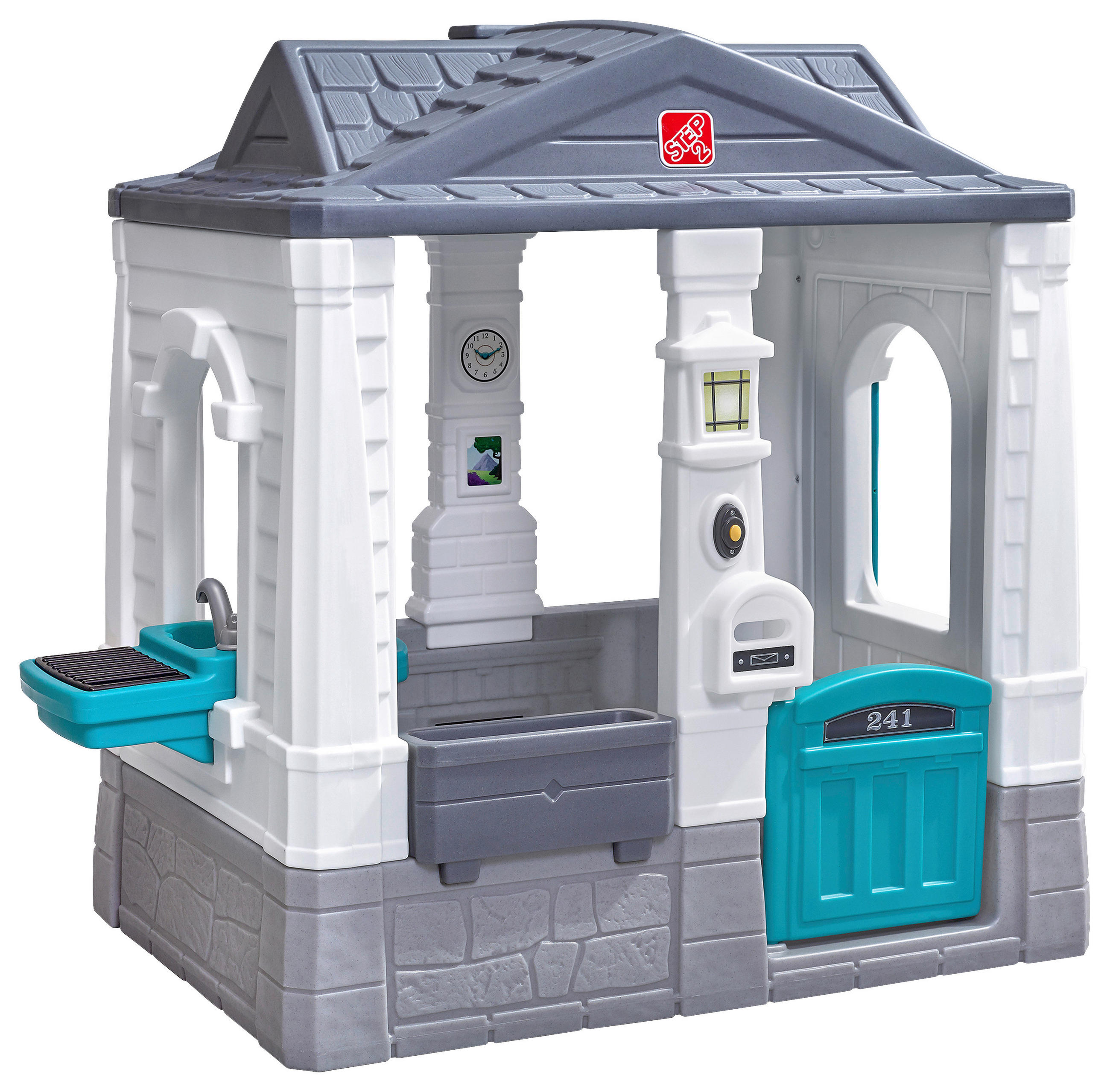 SPIELHAUS  - Blau/Weiß, KONVENTIONELL, Kunststoff (135,3/126/85,7cm) - Ambia Garden