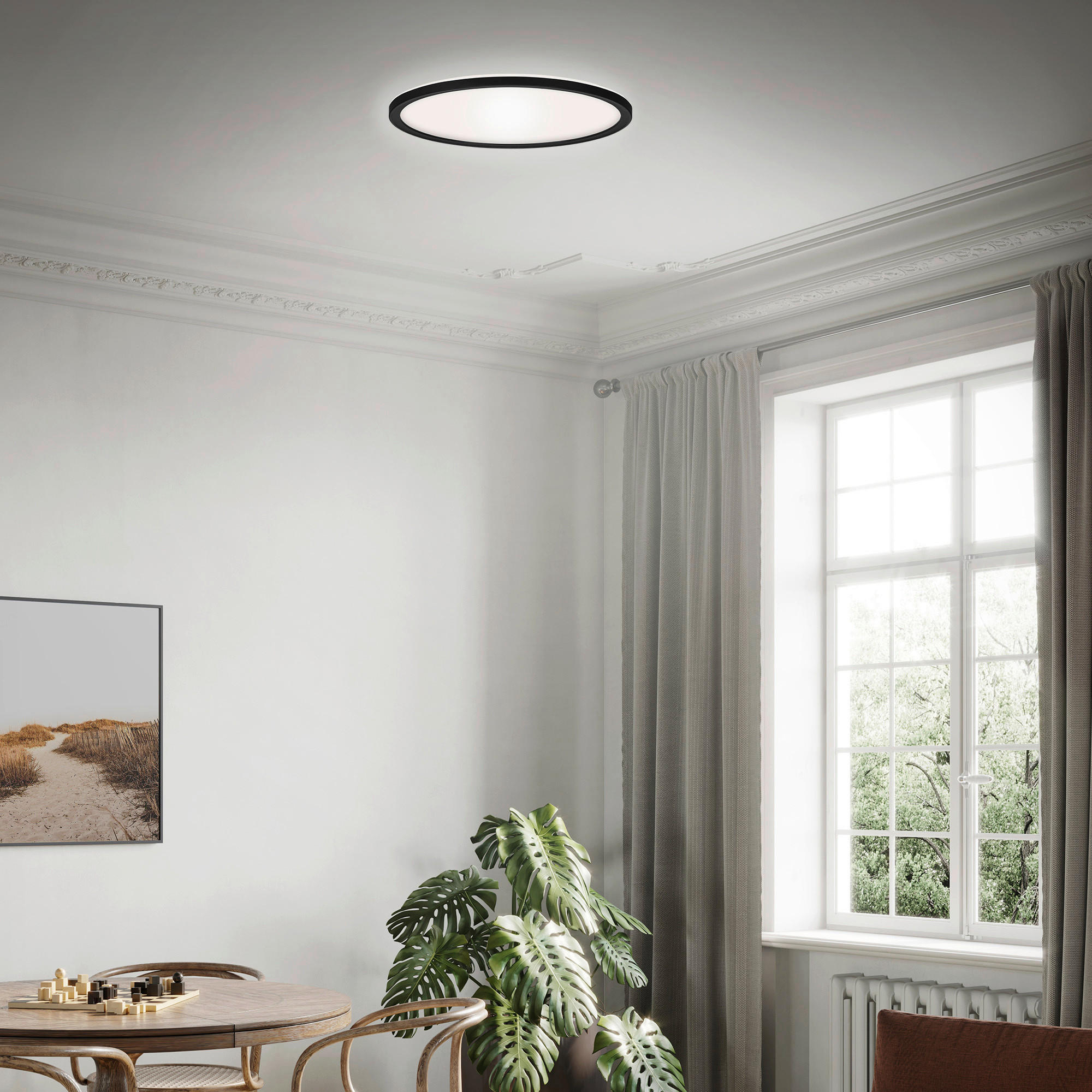 LED-PANEEL Slim 29,3/2,8 cm   - Schwarz, Basics, Kunststoff (29,3/2,8cm)