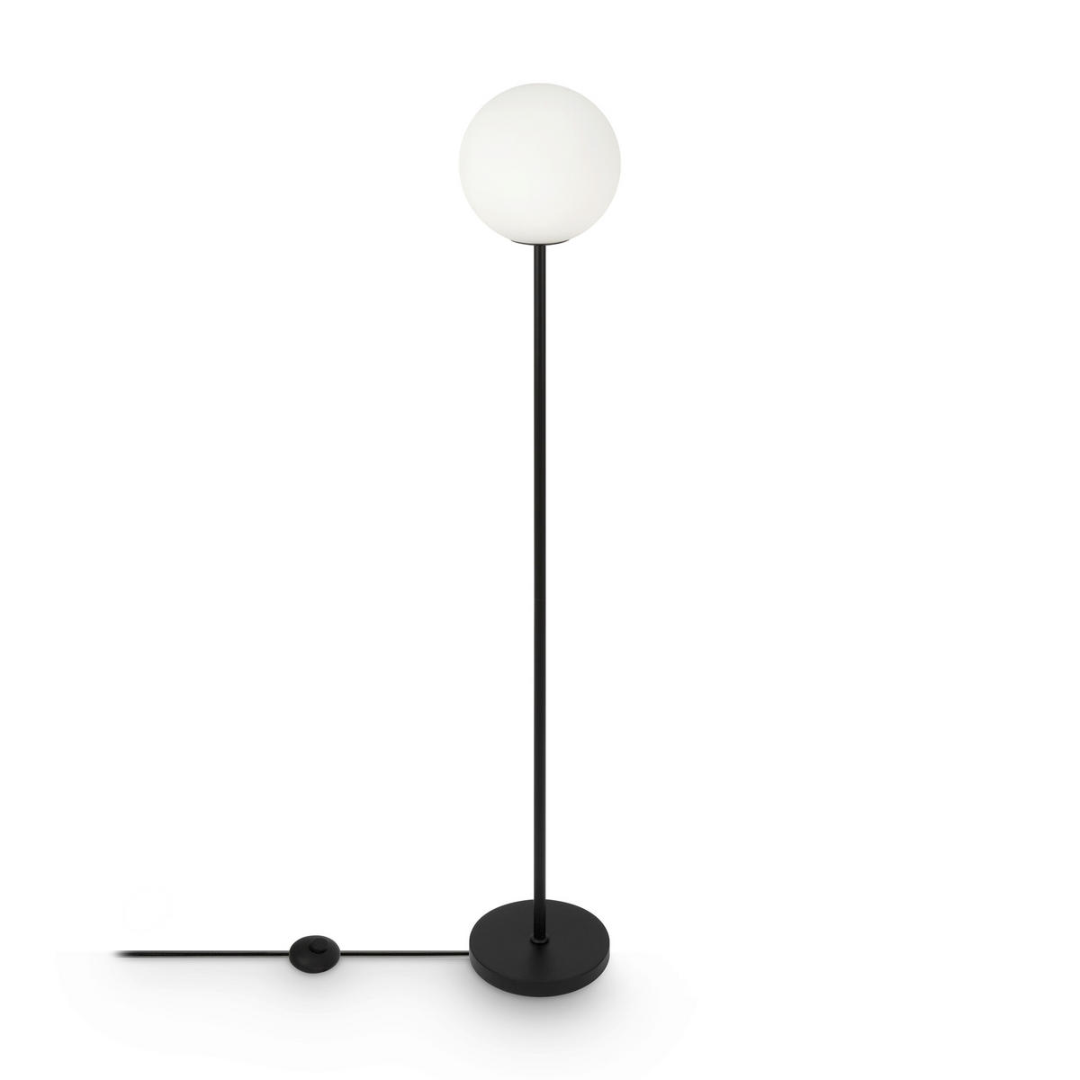 STEHLEUCHTE 25/155 cm    - Schwarz/Weiß, Trend, Glas/Metall (25/155cm) - MAYTONI