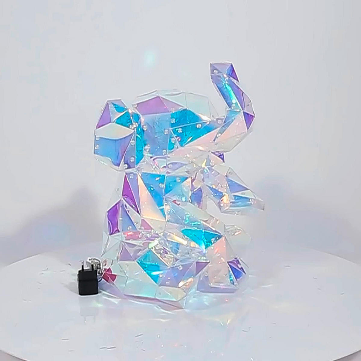 TISCHLEUCHTE 33/31/40 cm   - Transparent/Perlmutt, Trend, Kunststoff (33/31/40cm) - Novel