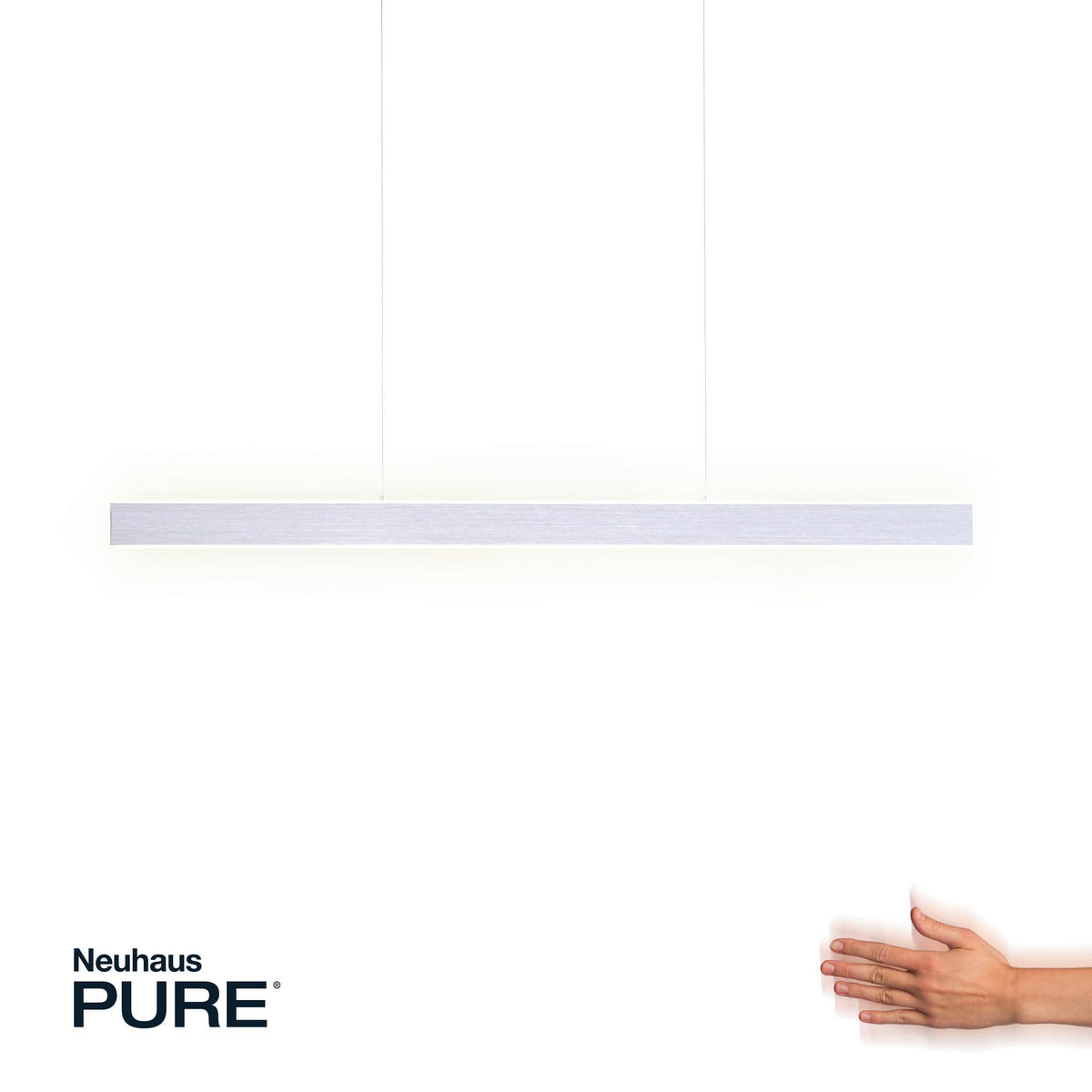 LED-HÄNGELEUCHTE 179/4,8/120 cm  - Alufarben, Design, Kunststoff/Metall (179/4,8/120cm) - Neuhaus PURE
