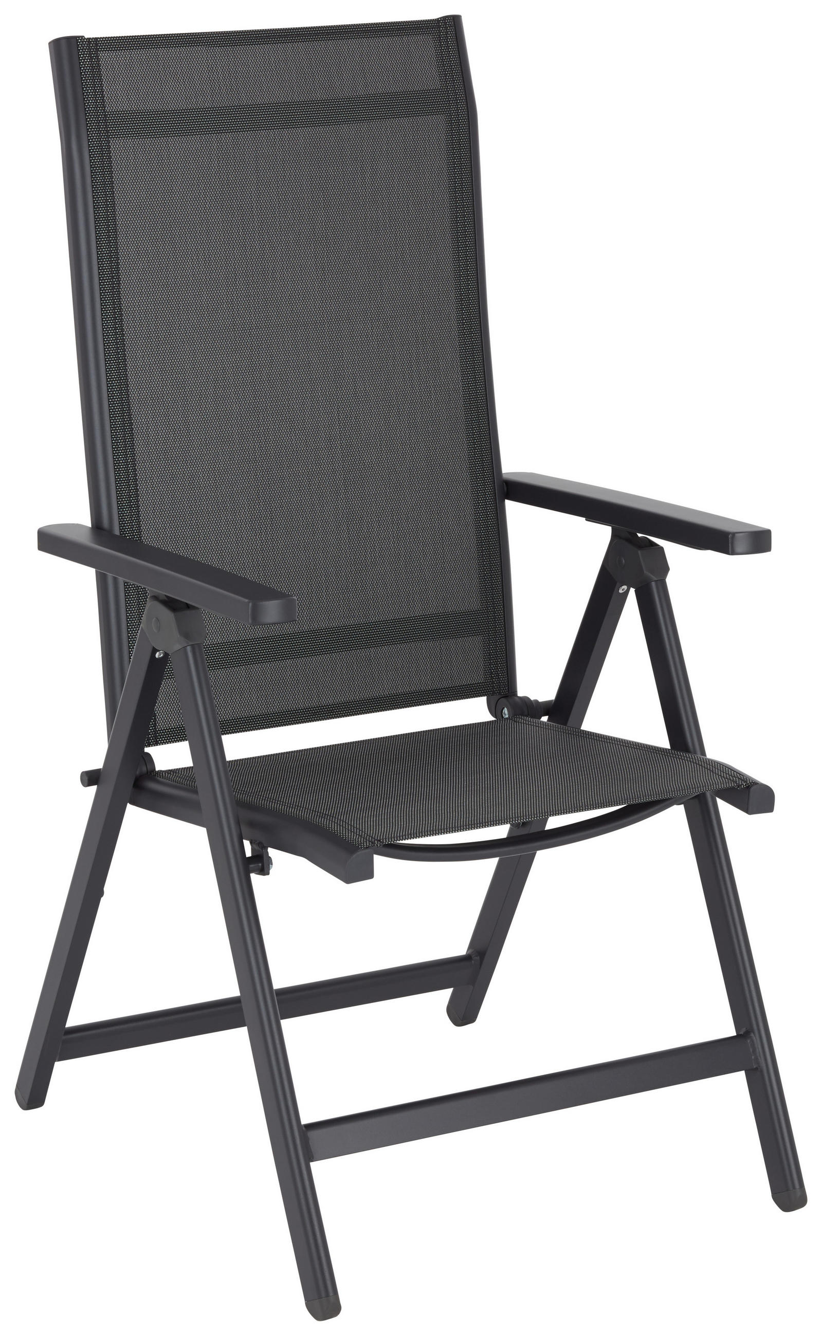 SCAUN PLIANT DE EXTERIOR in metal, plastic, textil antracit, gri, argintiu  - argintiu/antracit, Konventionell, plastic/metal (58/110/67cm) - Ambia Garden