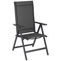 GARTENKLAPPSESSEL in Metall, Kunststoff, Textil Anthrazit, Grau, Silberfarben  - Anthrazit/Silberfarben, KONVENTIONELL, Kunststoff/Textil (58/110/67cm) - Ambia Garden