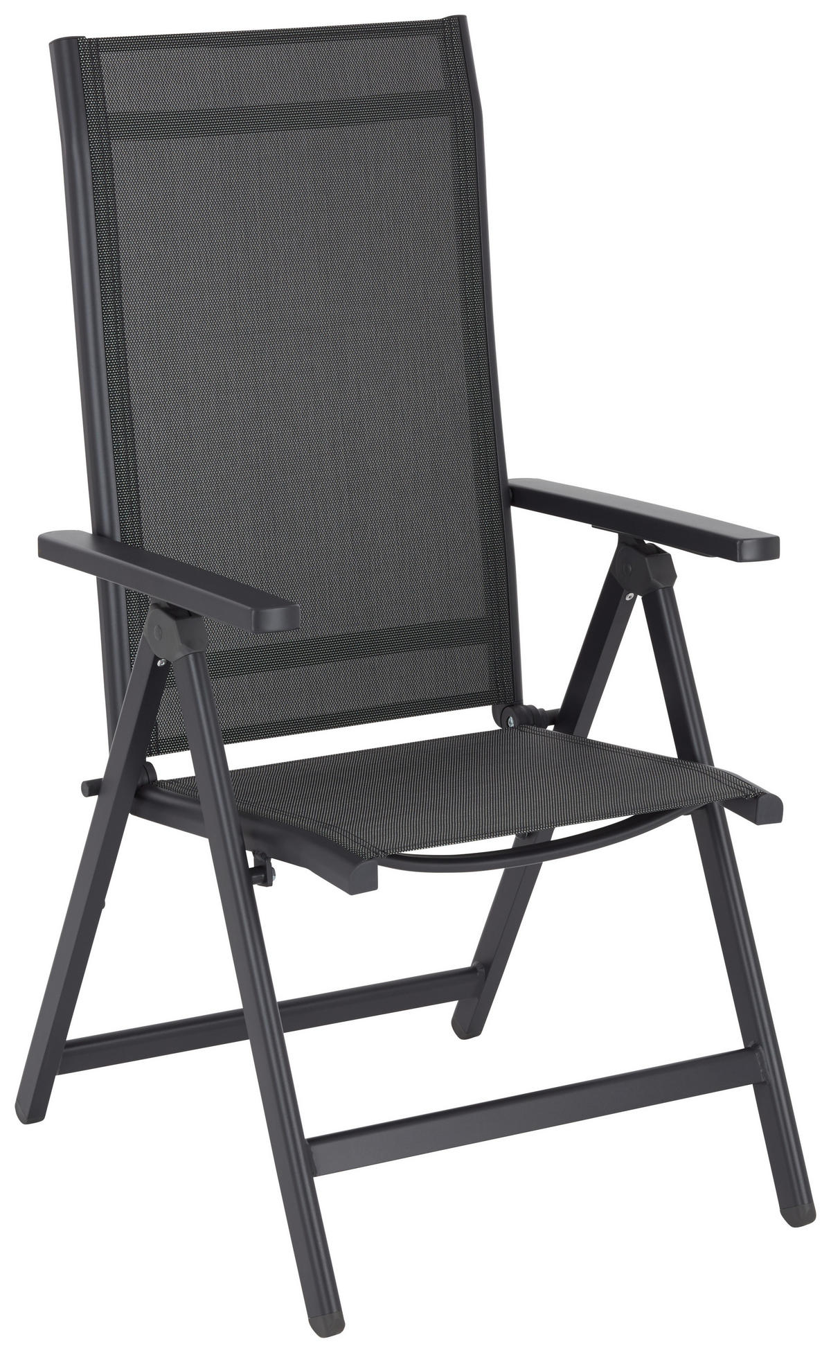 GARTENKLAPPSESSEL in Metall, Kunststoff, Textil Anthrazit, Grau, Silberfarben  - Anthrazit/Silberfarben, KONVENTIONELL, Kunststoff/Textil (58/110/67cm) - Ambia Garden