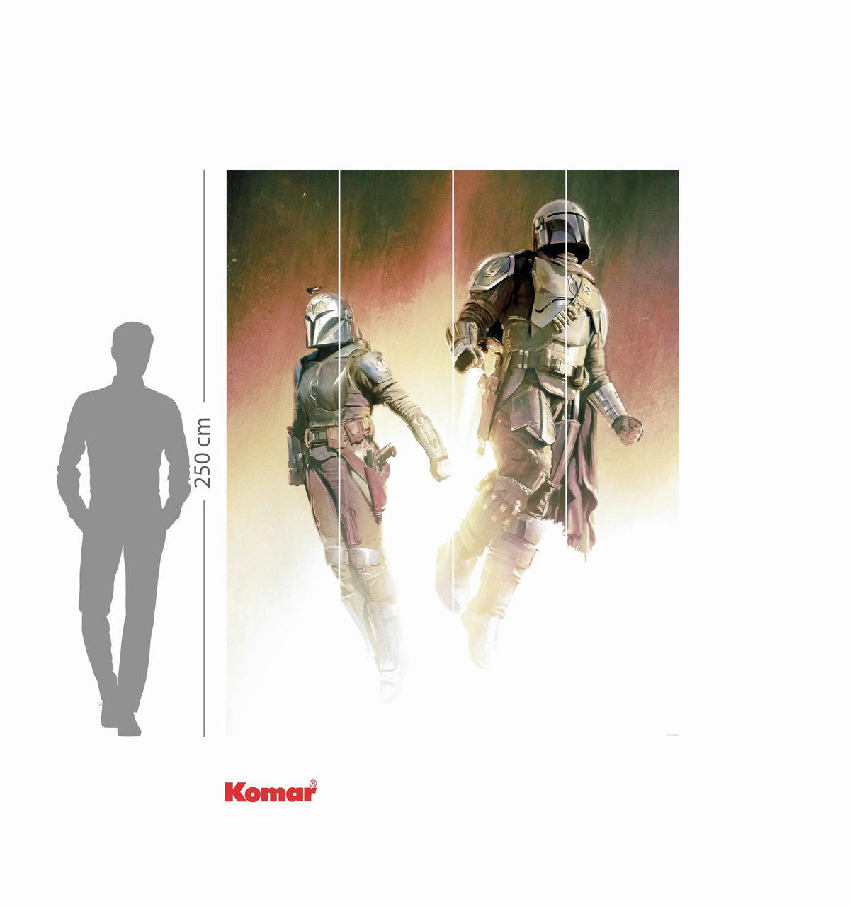 FOTOTAPETE THE MANDALORIAN FLIGHT  - Grau, Design, Textil (200/250cm) - Star Wars