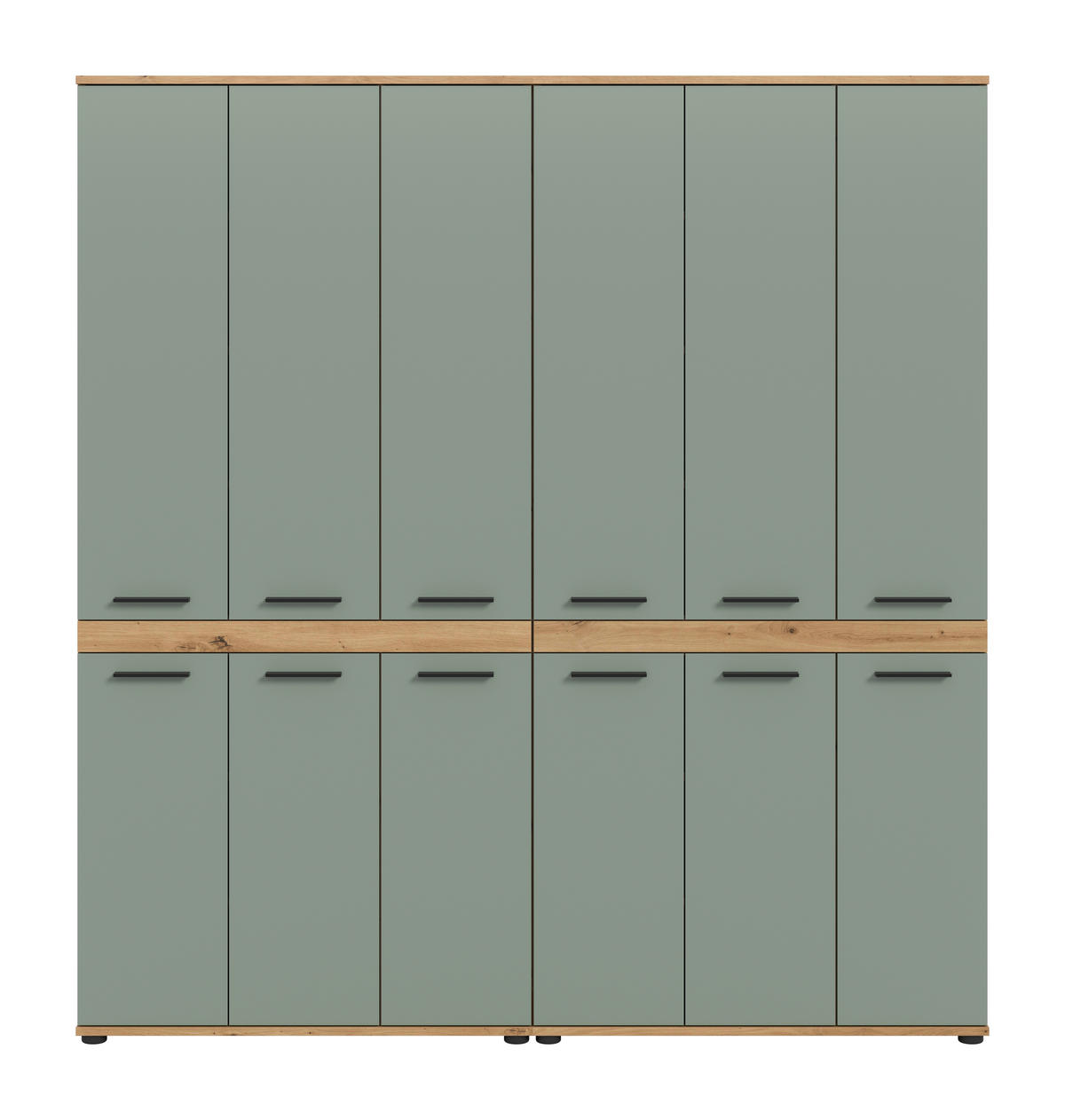 BADEZIMMER 2-teilig  in 180 cm  - Salbeigrün/Schwarz, Trend, Holzwerkstoff/Kunststoff (180cm) - MID.YOU