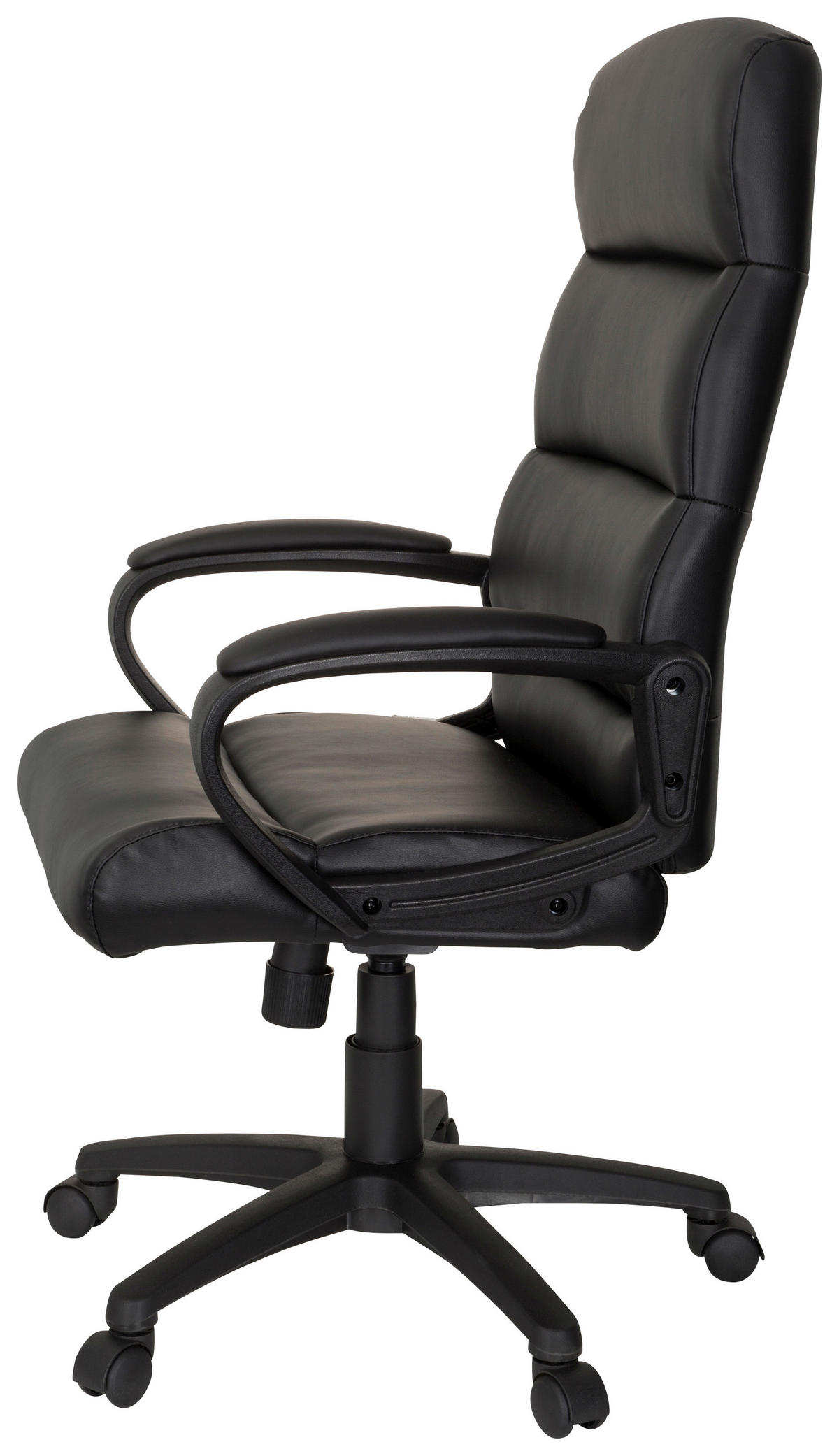 KANCELÁŘSKÉ KŘESLO, vzhled kůže, černá - černá, Moderní, textil/plast (61/119/65cm) - MID.YOU