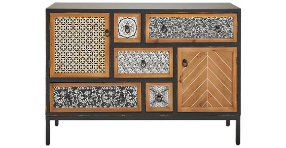 KOMMODE  in 120/84/38 cm  - Multicolor/Schwarz, ROMANTIK / LANDHAUS, Holz/Holzwerkstoff (120/84/38cm) - Landscape