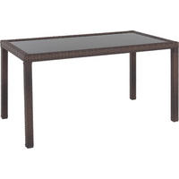 Masă grădină 140/80/74 cm   - maro/negru, Romantik / Landhaus, plastic/sticlă (140/80/74cm) - Ambia Garden