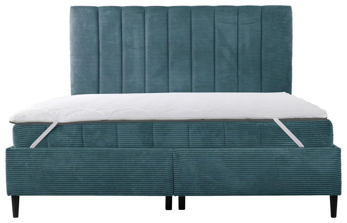 POLSTERBETT Matratze, Lattenrost 180/200 cm  in Hellblau  - Creme/Schwarz, LIFESTYLE, Holz/Textil (180/200cm) - Livetastic