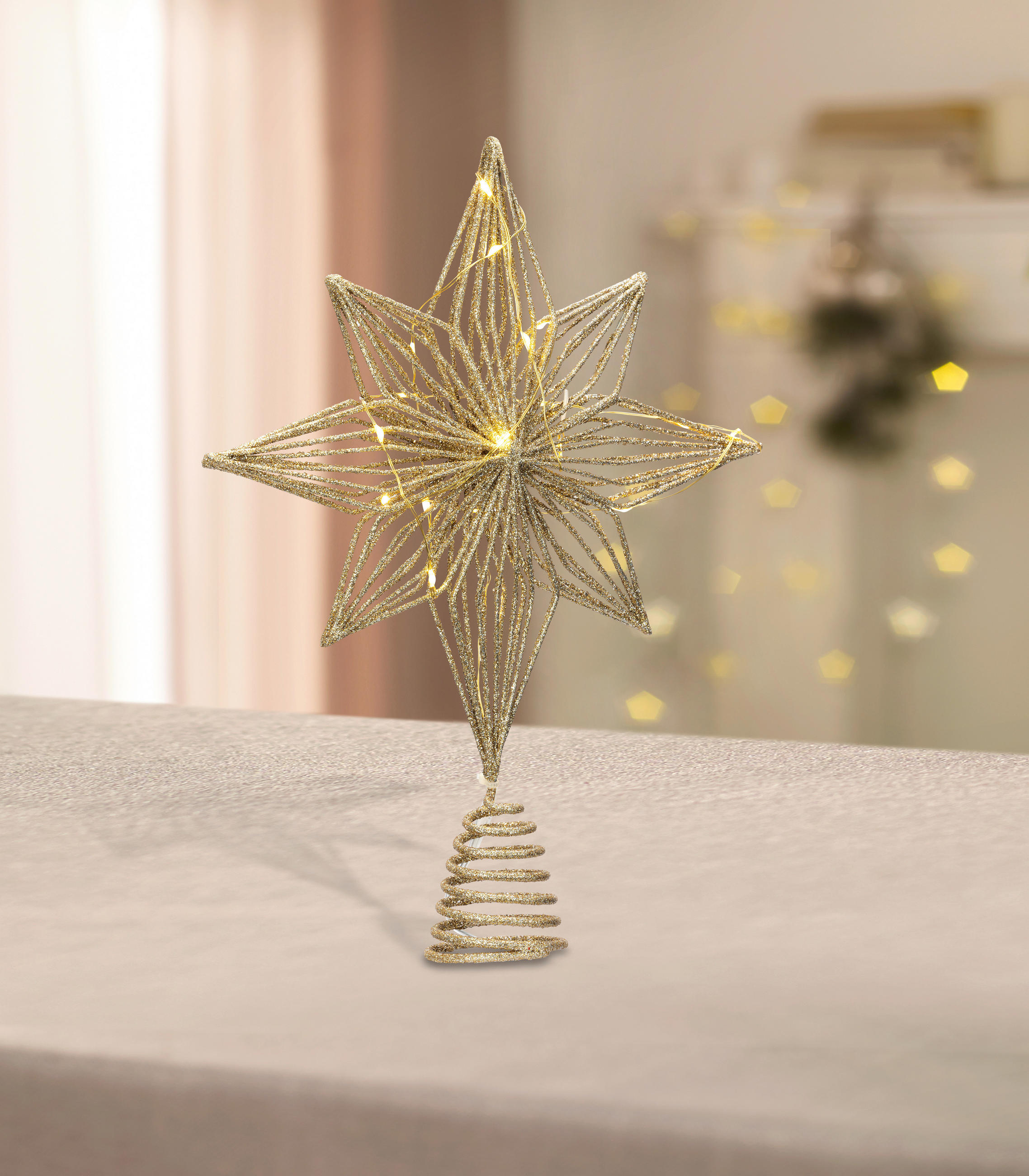DEKOSTERN  - Goldfarben, LIFESTYLE, Kunststoff/Metall (20/26/4,5cm) - X-Mas