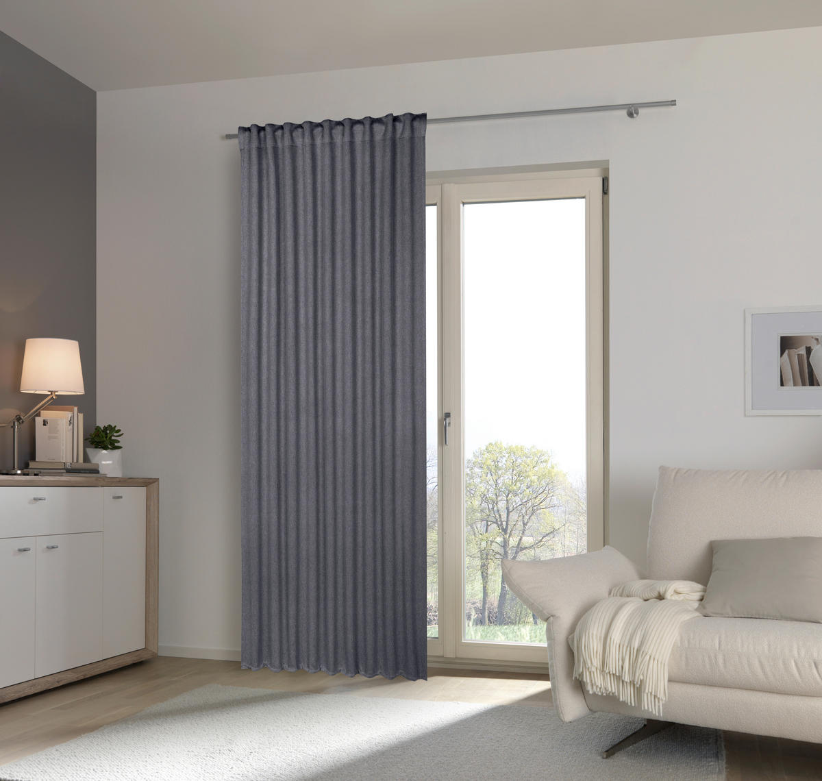 FERTIGVORHANG blickdicht  - Anthrazit, Basics, Textil (135/245cm) - Esposa
