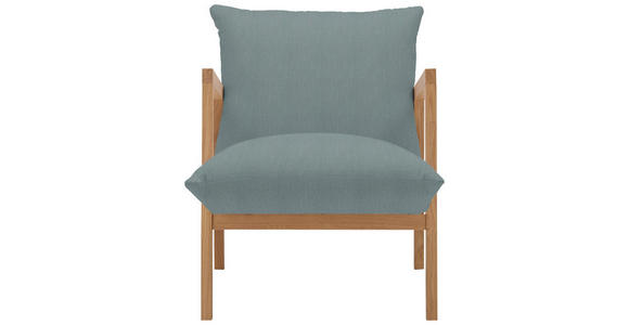 SESSEL in Webstoff Blau, Grau - Blau/Eichefarben, Design, Holz/Textil (65/80/85cm) - Carryhome
