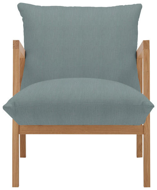 SESSEL in Webstoff Blau, Grau  - Blau/Eichefarben, Design, Holz/Textil (65/80/85cm) - Carryhome