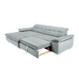 ECKSOFA  in Mikrofaser Platinfarben  180/265 cm  - Platinfarben/Chromfarben, Design, Textil/Metall (180/265cm) - Carryhome
