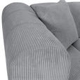ECKSOFA Hellgrau Cord Zierkissen, Rücken echt  - Hellgrau/Schwarz, KONVENTIONELL, Kunststoff/Textil (250/162cm) - Carryhome
